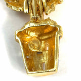 ST. JOHN Green Gold Tone Tree Crystal Brooch