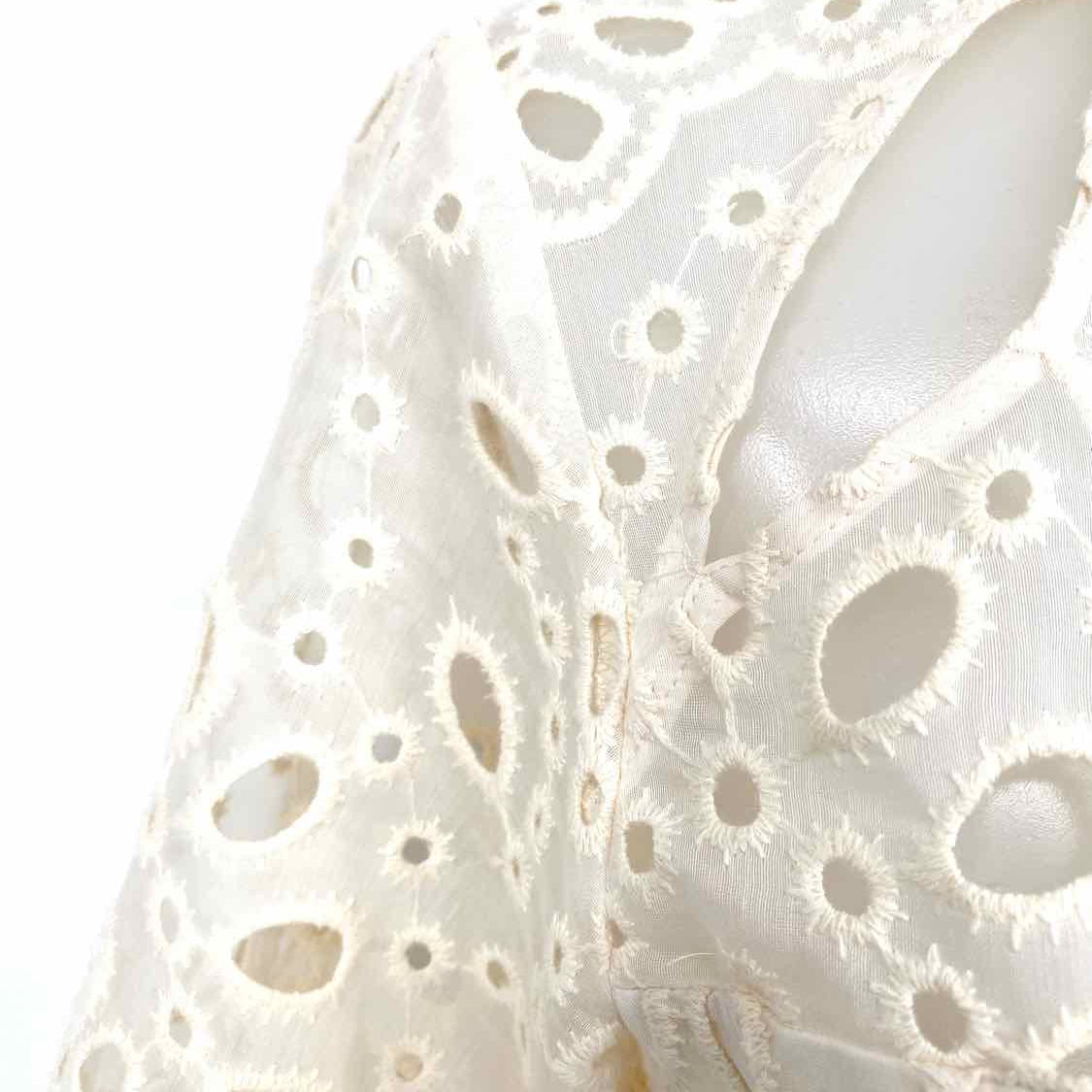 maje Rivage Cutout Women's White Size 36/1 mini Eyelet Dress