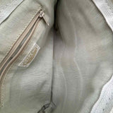 TONI Vintage White Rectangle Chevron Leather Wristlet