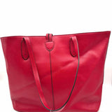 Lauren Ralph Lauren Red Pebbled Leather Tote