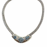JOHN HARDY Jaisalmer .925 Sterling Silver 18k Dots Blue Topaz 16.5 in. Necklace