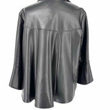 Joseph Ribkoff Women's Black Size 8 Bell Sleeves Vegan Leather Jacket
