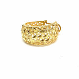 Estate 14K Yellow Gold Tone Huggie textured Earrings