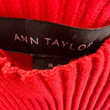 Ann Taylor Women's Red Size M Short Sleeve Ribbed Dress