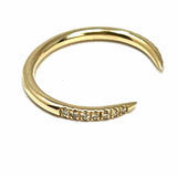 Estate Open Points Spike size 4 14K Yellow Gold Band Diamond Ring