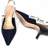 Christian Dior J'adior Women's Black Beige Size 38.5/7.5 Kitten Bow Slingbacks