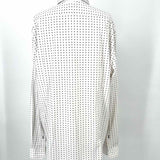Boss by H. Boss Men's White Size XXL Button Down Dots Long Sleeve Shirt