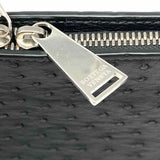Bottega Veneta Laptop Case Black Zip Around Ostrich Made in Italy Clutch