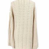 johnny was Women's Cream Size S Open Front Cashmere Linen Blend Knit Cardigan
