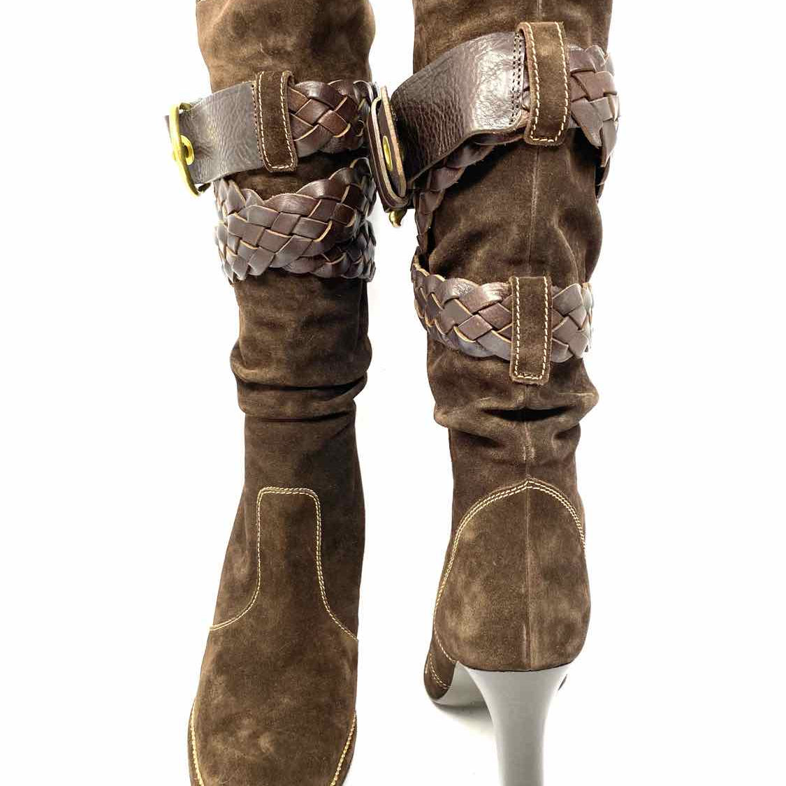 Coach Randie Women's Brown Size 10 Heeled Suede slouch Boots