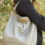Marc by Marc Jacobs Classic Q Hillier Gray Hobo Pebbled Leather Shoulder Bag