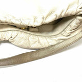 Prada White Hobo Pebbled Leather Shoulder Bag