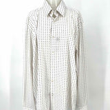 Boss by H. Boss Men's White Size XXL Button Down Dots Long Sleeve Shirt