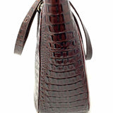 Brahmin Verona Burgundy Croc Embossed Leather Tote