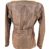 Moda International Women's Brown Size XS Aviator Leather Shearling Jacket