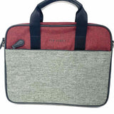 Ted Baker Piranha Canvas Red Gray Laptop Color Block Briefcase