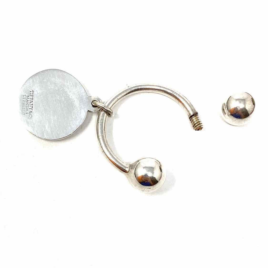 Tiffany & Co. 20th Century Makers Sterling Vintage Round Tag Silver Key Chain
