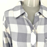 Rails Women's White Purple Size S Button Down Flannel Gingham Long Sleeve
