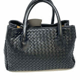 Bottega Giotti Black Mini Woven Leather Tote