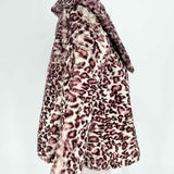 John Carlisle Women's White Purple Size M Collared Rabbit Fur Jacket