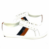 Lauren by RL Women's White Size 8.5 Lace-up Leather Stripe Sneakers