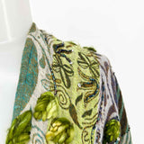 Beaded Green Blue Stripe Shawl