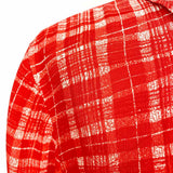 Louis Feraud Paris Women's Red Size 8 Button Down Plaid Long Sleeve