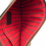 LOUIS VUITTON 2016 Neverfull Pochette Coated Canvas Brown Damier Ebene Wristlet