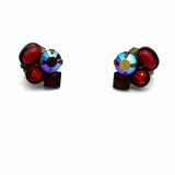 SORRELLI Red Stud Cluster Crystal Earrings
