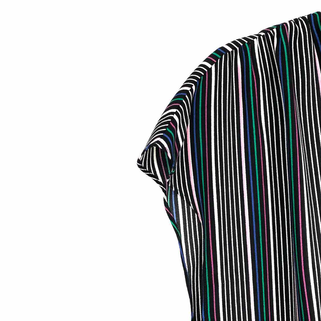 Halogen Women's black/white Cap Sleeve Stripe Size L Romper