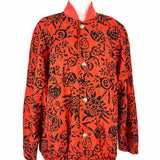 Kriss Kross Women's Red Black Size M Bomber Silk Abstract Jacket