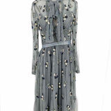 Needle & Thread Women's Gray Size 10 Layered Mesh Sequined Dress