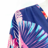 Yumi Kim Women's Navy Pink Size S Floral Short Sleeve Top
