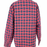 Jachs Men's Navy Red Size M Button Down Plaid Jacket