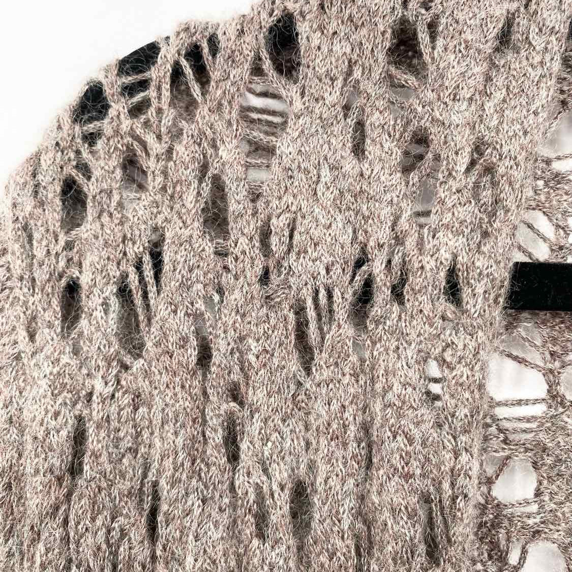 Eileen Fisher Women's Taupe Size L Open Front loose knit Cardigan