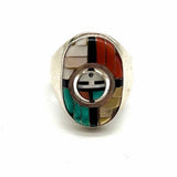 Zuni Don Dewa size 8 925 Sterling Silver Mosaic Ring