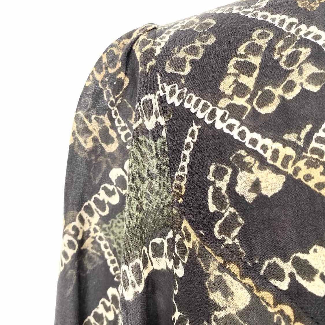 Isabel Marant Etoile Women's Gray Size M tunic Cotton Blend Abstract Long Sleeve