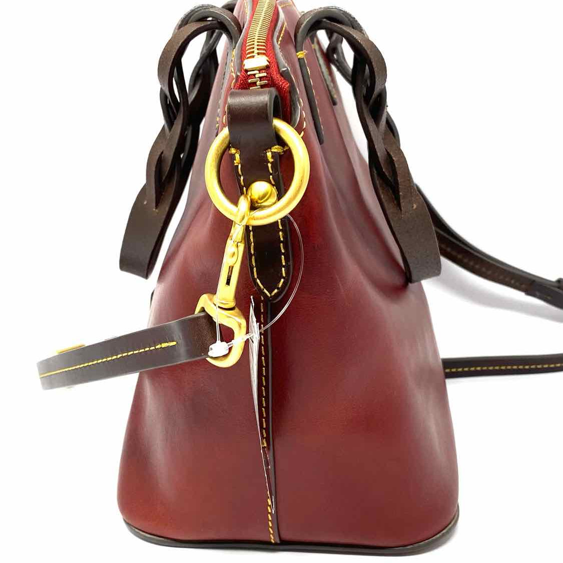 Dooney & Bourke Heidi Red Zip Leather Braided Strap Tote