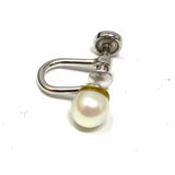 A & Z .925 Sterling Silver Ivory Screw-back Stud Pearl Earrings