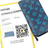 LOUIS VUITTON Vertical Shadow Zippy Navy Zip-Around Monogram Wallet