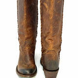 LANE Plain Jane Women's Brown Size 6.5 Calf High Leather Stitched Boots