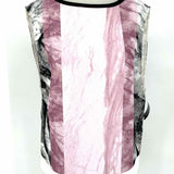 HELMUT LANG Women's Gray / Pink Size S Boxy Marble Colorblock Sleeveless