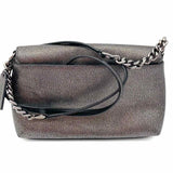 Coach Crosstown Silver Turnlock Metallic Pebbled Leather Crossbody