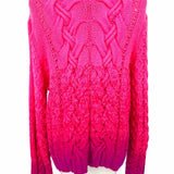 Spencer Vladimir Women's Pink Purple Size M/L Ombre Cashmere Cable knit Sweater
