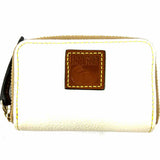 Dooney & Bourke White Zip-Around Pebbled Leather Coin Purse