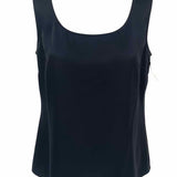 ST. JOHN Women's Black Size 8 Scoop Neck Sleeveless