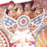Hermes Trophes de Venis Silk Orange Square 35" Scarf