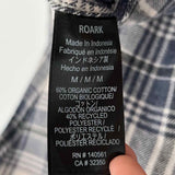 Roark Men's Gray Blue Size M Button Down Flannel Plaid Long Sleeve Shirt