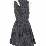 cinq a sept Pandora Women's Black White Size 6 Pleated Speckled Dress
