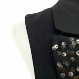 Ann Demeulemeester Women's Black Size 38/M Open Front Wool Sequined Vest
